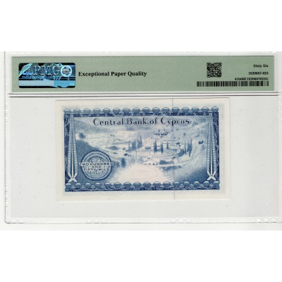 CYPRUS 250 MILS 1973 BANKNOTE PMG 66 EPQ P41b