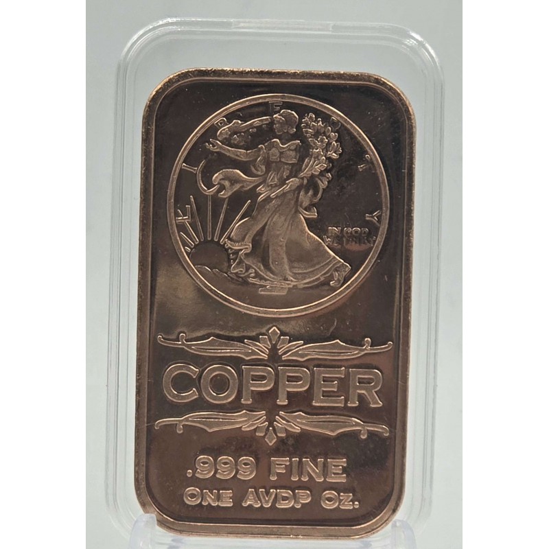 1 oz Walking Liberty 999 Fine Copper Bar GOLD AND SILVER BULLION