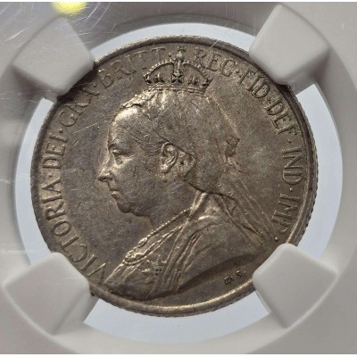 CYPRUS 9 PIASTRE SILVER COIN QUEEN VICTORIA 1901 NGC AU58
