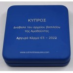 CYPRUS 2022 SILVER PROOF 5 EURO COIN ANCIENT LION OF AMATHUS WORLD COINS