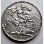 GREAT BRITAIN UK 1897 CROWN SILVER COIN QUEEN VICTORIA TOP GRADE WORLD COINS