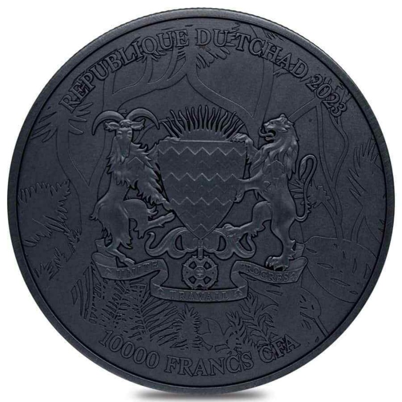 Black Gorilla 2 Oz Silver Coin 10000 Francs Chad 2023 GOLD AND SILVER BULLION