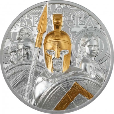 SPARTA Leonidas 3 Oz Silver Coin 20$ Cook Islands 2023
