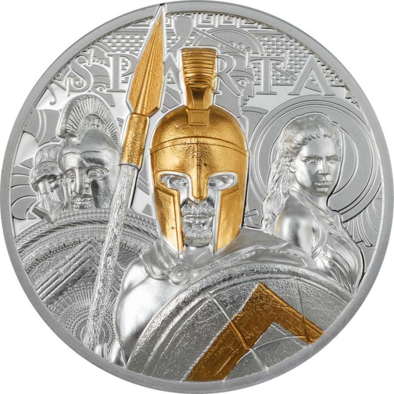 SPARTA Leonidas 3 Oz Silver Coin 20$ Cook Islands 2023 GOLD AND SILVER BULLION