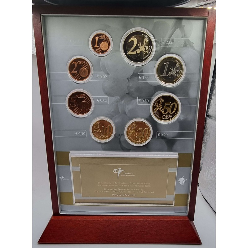NETHERLANDS 2001 2 EURO YEAR PROOF COIN SET WORLD COINS