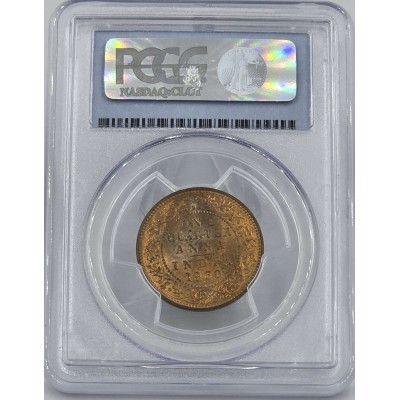 BRITISH INDIA 1/4 ANNA COIN 1930 B KGV PCGS MS64 RD