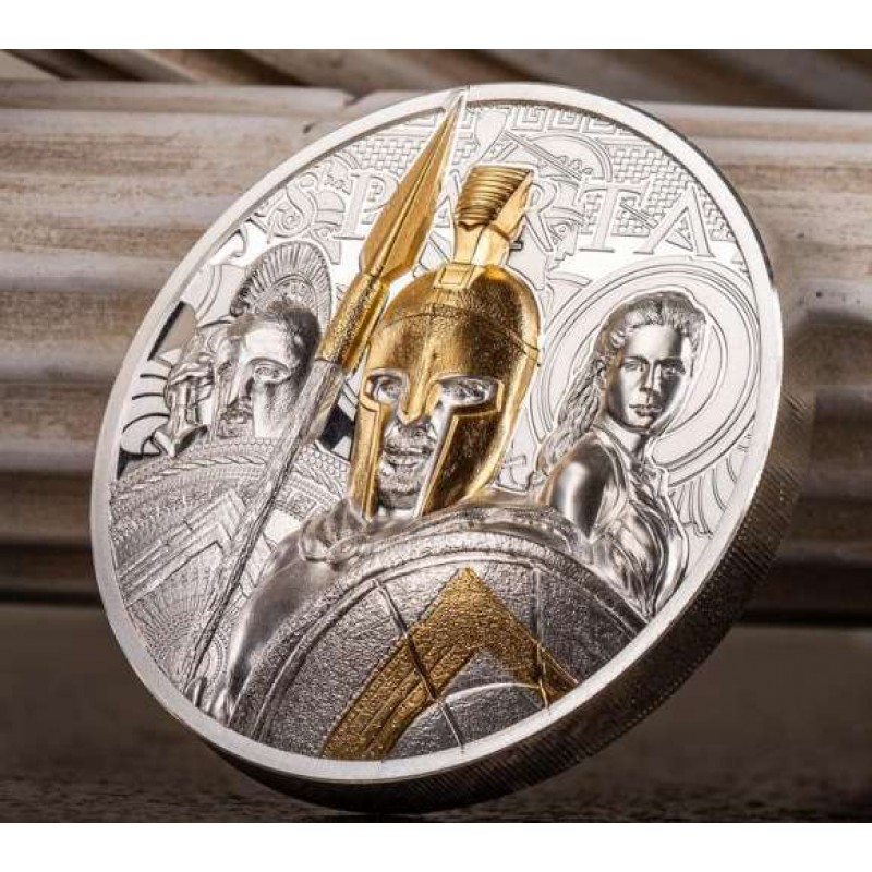 SPARTA Leonidas 3 Oz Silver Coin 20$ Cook Islands 2023 GOLD AND SILVER BULLION
