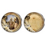 Leonardo Da Vinci - set collection of 7 colored coins WORLD COINS