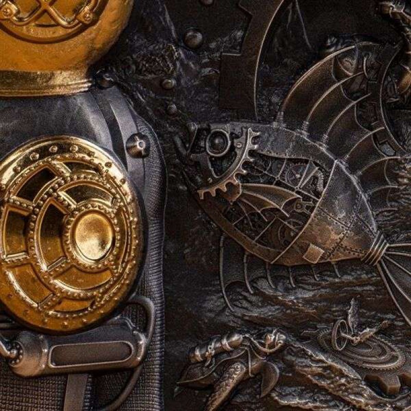 Cook Islands 2022 NAUTILUS Steampunk 3 Oz Silver Coin GOLD AND SILVER BULLION