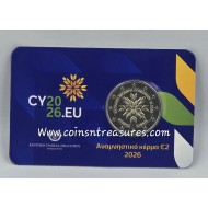 Cyprus 2026 Presidency of Council of Europe 2 euro Bu in card