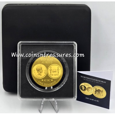 Eid Mar Aureus 42BC 1/200 Oz .999 Gold Coin 2025