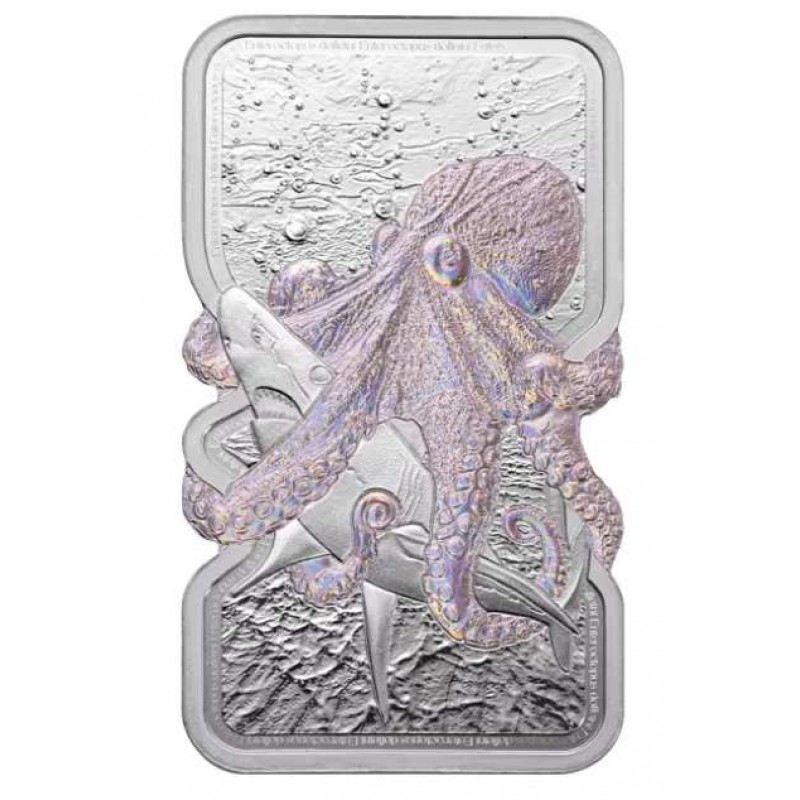 Niue 2025 1oz Giant Pacific Octopus .9999 Silver Bar PAMP GOLD AND SILVER BULLION