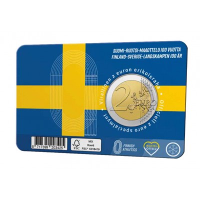 Finland 2 euro 2025 - Finland–Sweden Athletics Coin card