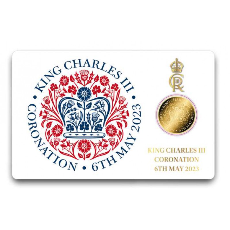 KING CHARLES CORONATION  1/1000 Oz .999 Gold in Coin card 2024 GOLD AND SILVER BULLION
