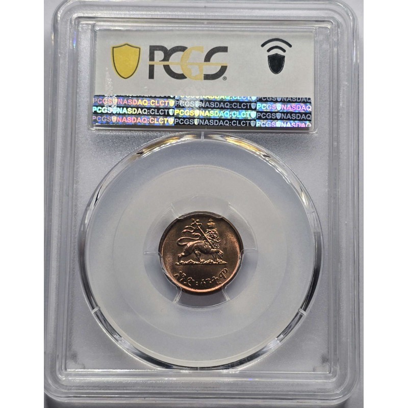 Ethiopia 1 cent 1936 (1944) RED UNC PCGS MS64 RD WORLD COINS