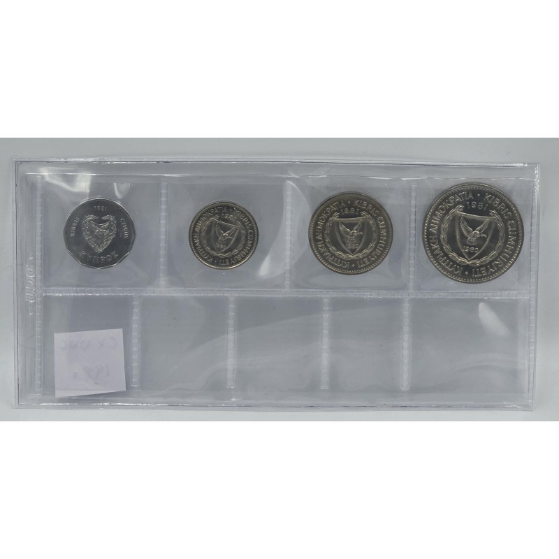 CYPRUS 1981 BU UNC COMPLETE YEAR MILS COIN SET WORLD COINS