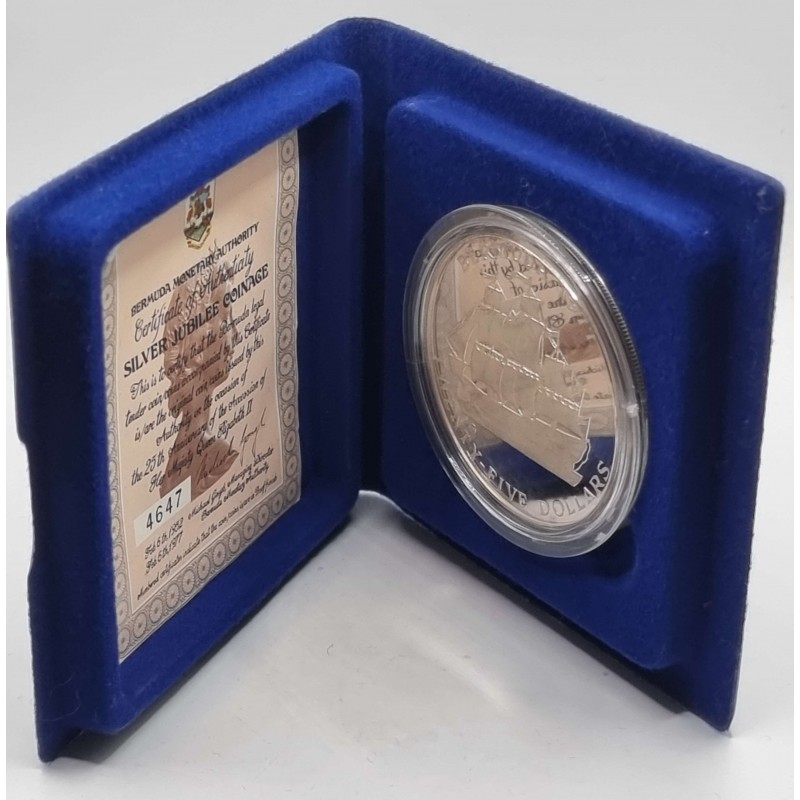 Bermuda 1977 silver jubilee Proof 25 dollars coin WORLD COINS