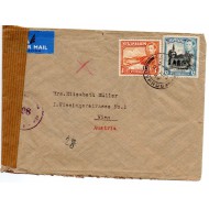 CYPRUS POSTAL HISTORY - KGVI 1949 CENSORED PASSED OPEN BY WIEN CENSOR 98 COVER CYPRUS TO AUSTRIA