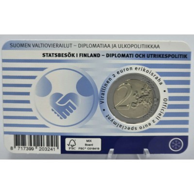 Finland 2025 Diplomacy and Foreign Policy 2 euro UNC coin card
