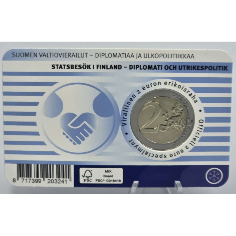 Finland 2025 Diplomacy and Foreign Policy 2 euro UNC coin card WORLD COINS