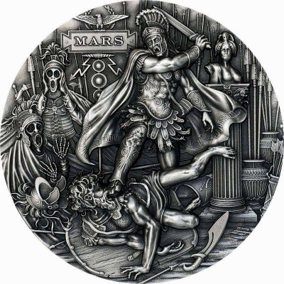 MARS ROMAN GODS 2021 2 oz Silver Coin NIUE