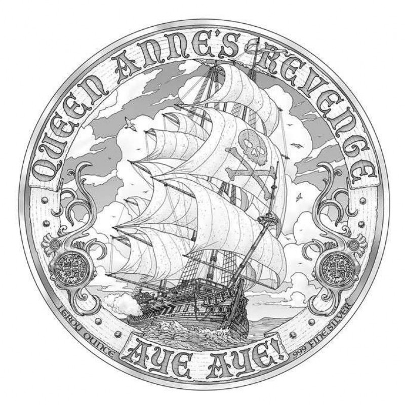 Mason Mint Blackbeard Pirate 1 oz Silver Round Coin GOLD AND SILVER BULLION