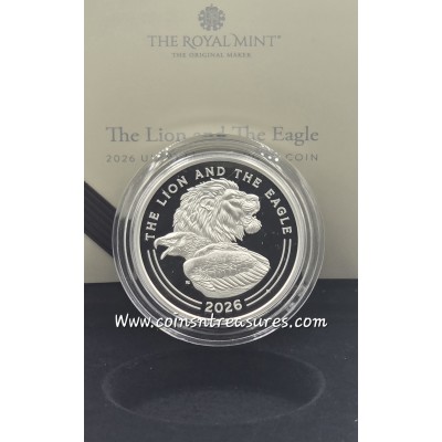 UK The Lion and The Eagle 2026 1oz Silver Proof Coin