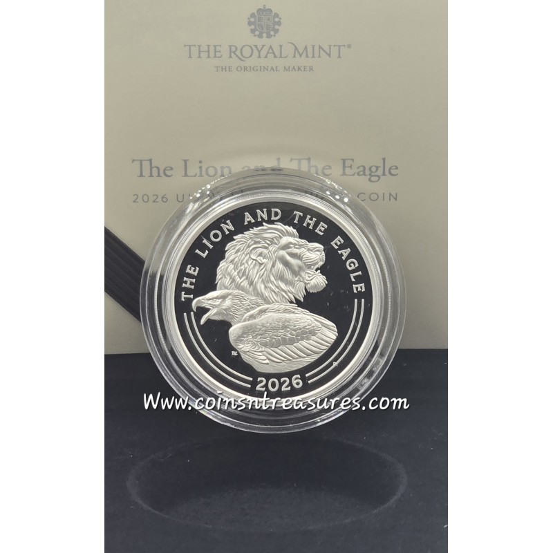 UK The Lion and The Eagle 2026 1oz Silver Proof Coin GOLD AND SILVER BULLION