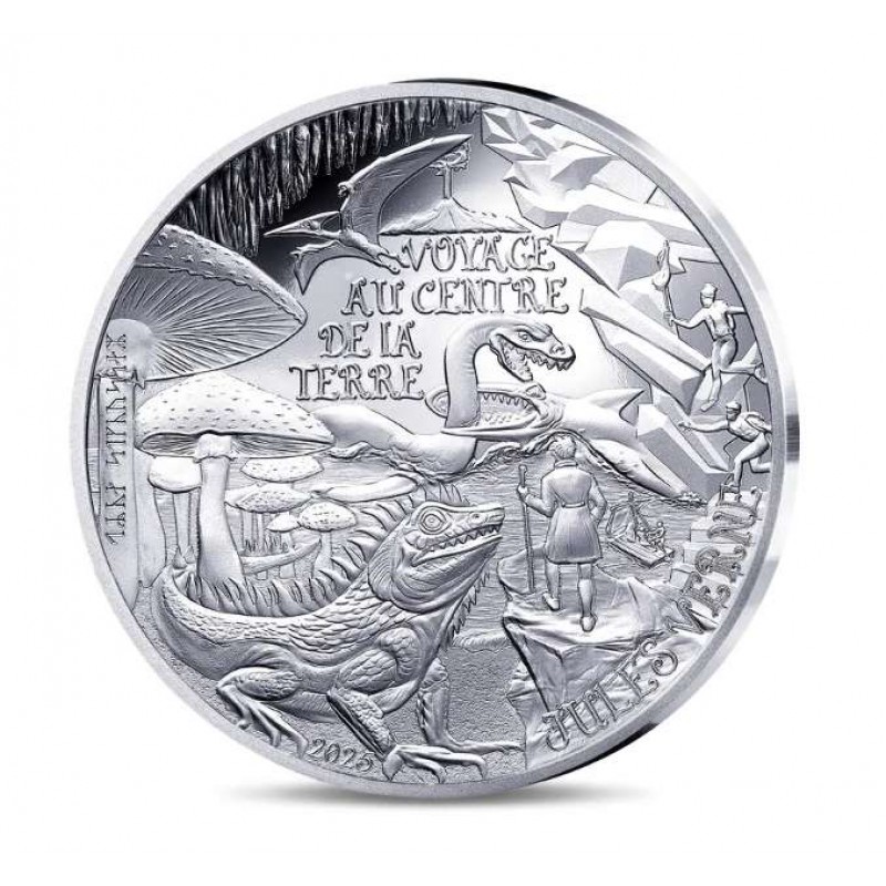 France 2025 Jules Verne Journey to the Center of the earth Proof Silver Coin WORLD COINS