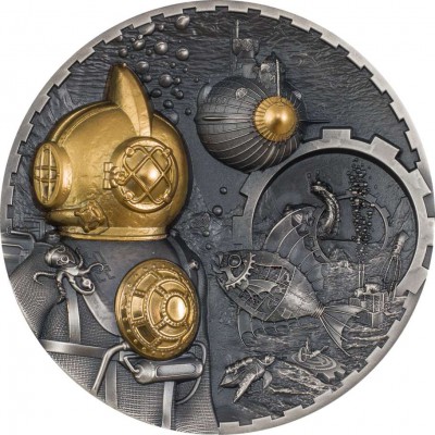 Cook Islands 2022 NAUTILUS Steampunk 3 Oz Silver Coin