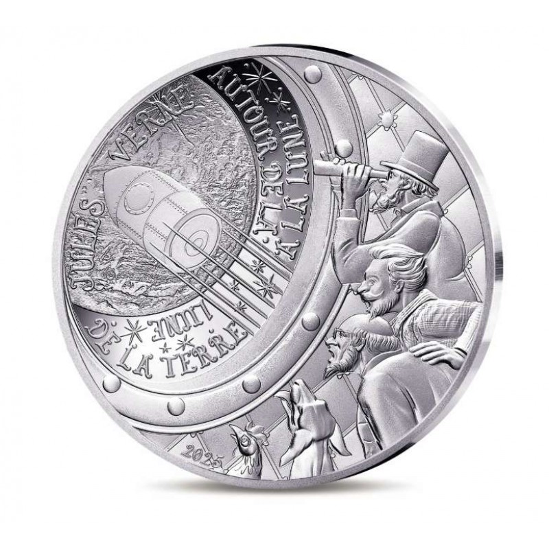 France 2025 Jules Verne from the earth to the moon Proof Silver Coin WORLD COINS