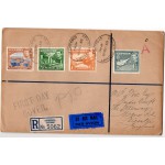 CYPRUS POSTAL HISTORY - KGVI 1938 REGISTERED LETTER COVER FDC 4 STAMP VALUES CYPRUS STAMPS