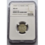 NETHERLANDS 1942 S COIN EAST INDIES 1/4 GULDEN NGC MS64 WORLD COINS