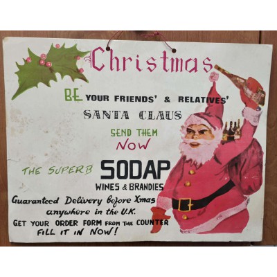 Cyprus Vintage AD Sign SODAP WHINES 1970 X'MAS GIFTS UK