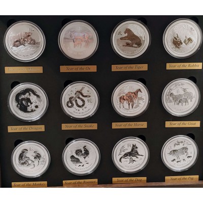 AUSTRALIA 2008 - 2019 LUNAR II SERIES SILVER PROOF COIN SET
