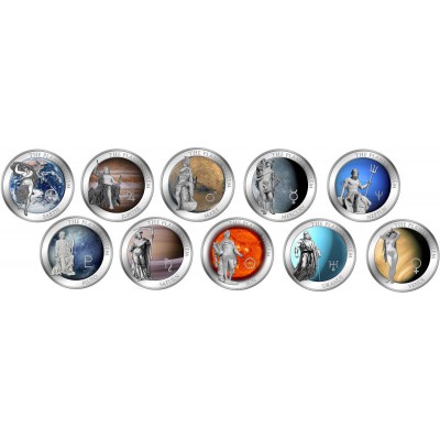 Cook Islands Solar System Planets set collection of 10 coins