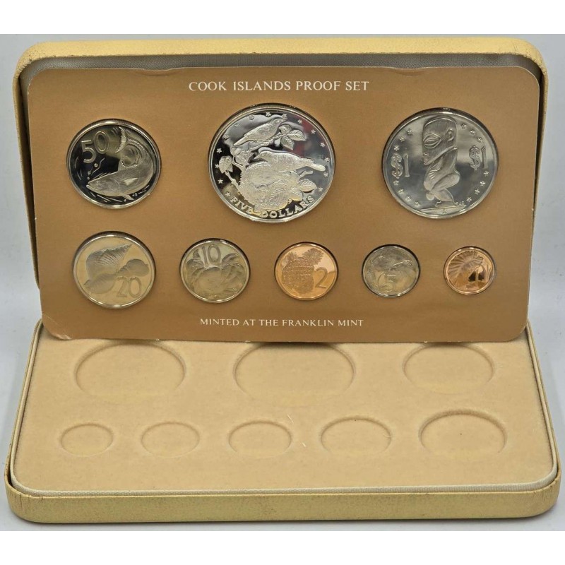 COOK ISLANDS 1978 SILVER PROOF COIN SET IN Box + COA WORLD COINS