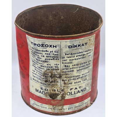 Cyprus Vintage 1960's BEE Brand Butter Large metal Tin