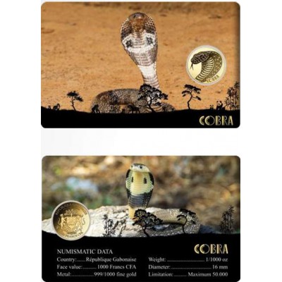 Big Five of Asia animals Cobra 1/1000 Oz Gold Coin