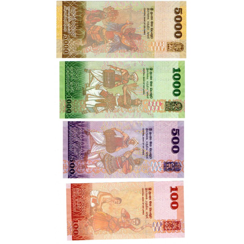 SRI LANKA 2015 - 2017 COMPLETE ANIMAL BANKNOTE SET 5000 1000 500 100 50 20 RUPEES UNC WORLD BANKNOTES