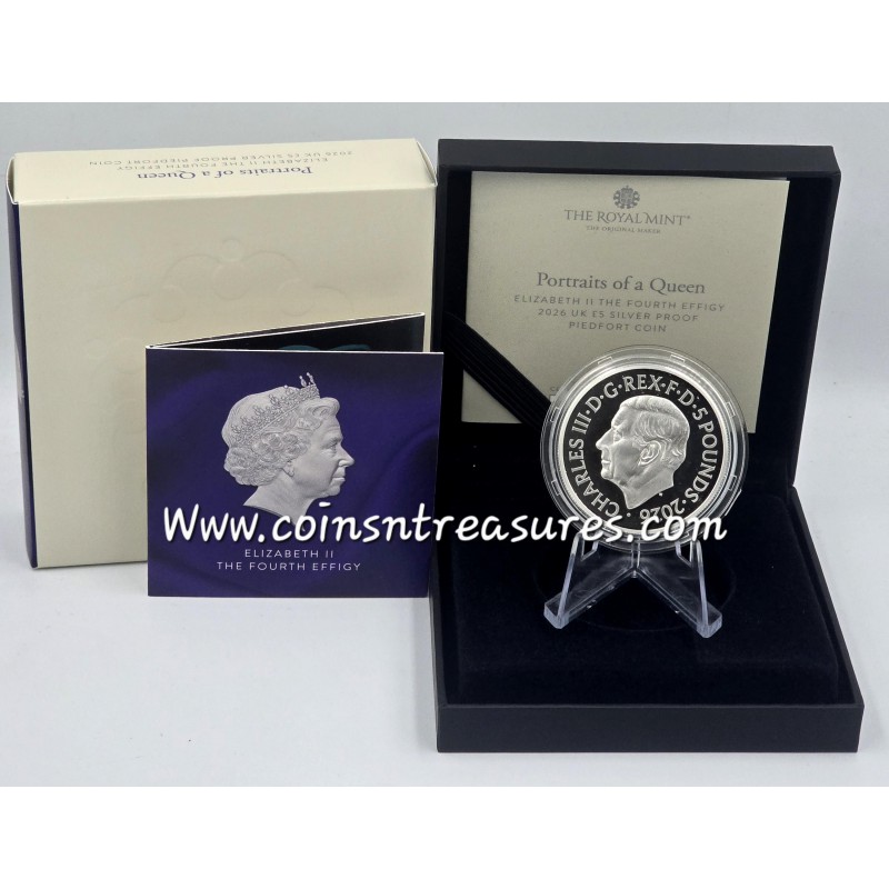 UK 2026 QEII Fourth Effigy Portrait PIEDFORT Silver Proof Coin WORLD COINS