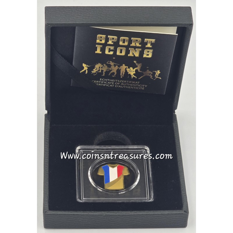 France Golden Football Jersey 1/1000 Oz Gold Coin GOLD AND SILVER BULLION