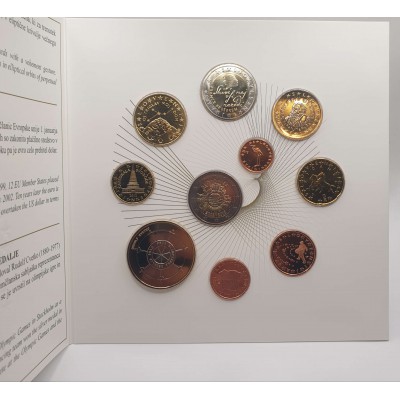 SLOVENIA 2012 COMPLETE YEAR EURO SET IN OFFICIAL COIN BLISTER + 3 EURO