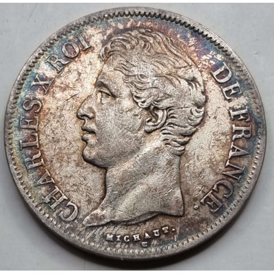 France Charles X Silver 5 Francs coin 1828 D RARE