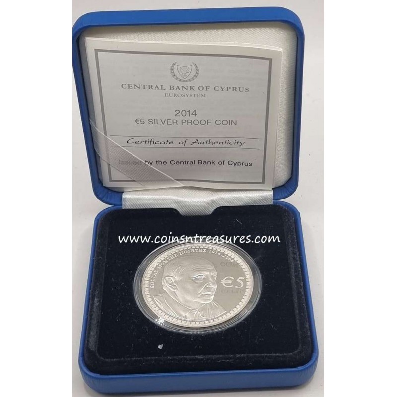 CYPRUS 2014 SILVER PROOF 5 EURO COIN MONTIS WORLD COINS