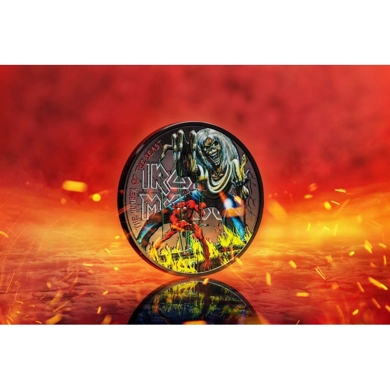 Palau 2022 Iron Maiden Number of the Beast 1 oz Silver Coin GOLD AND SILVER BULLION