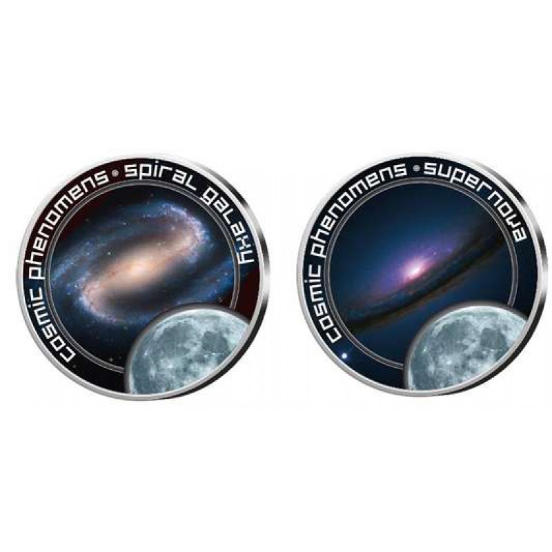 Cook Islands Cosmic phenomena set collection of 7 colored coins WORLD COINS