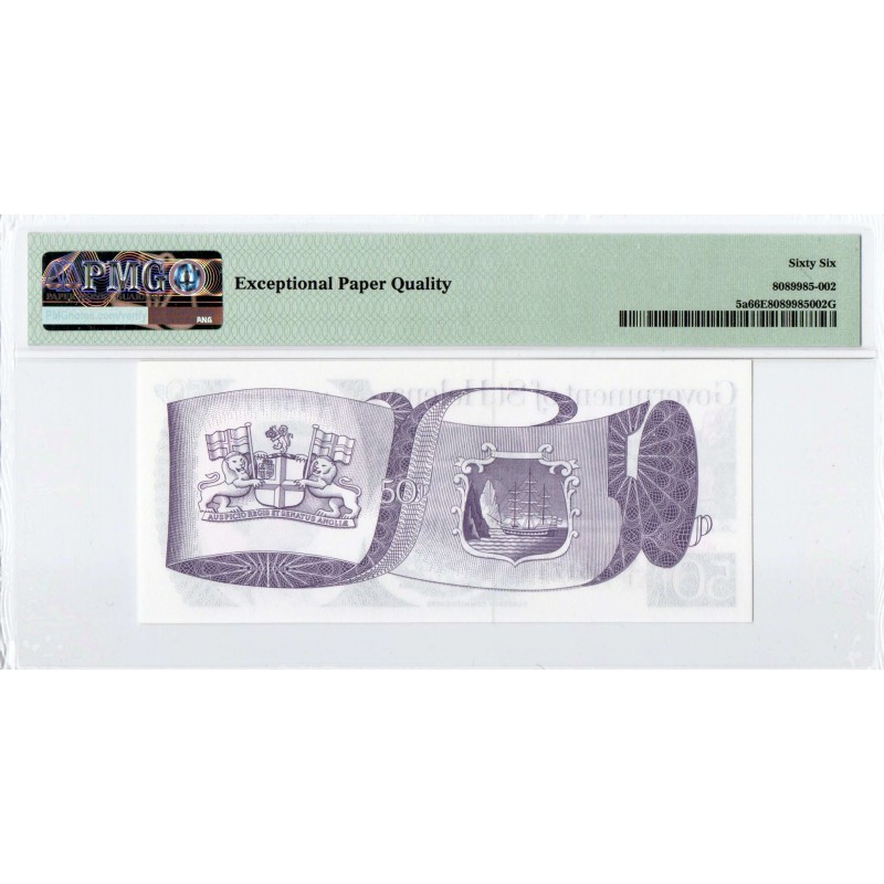AFRICA SAINT HELENA 1979 50 PENCE QEII P5a PMG 66 EPQ QUEEN ELIZABETH II (3) WORLD BANKNOTES
