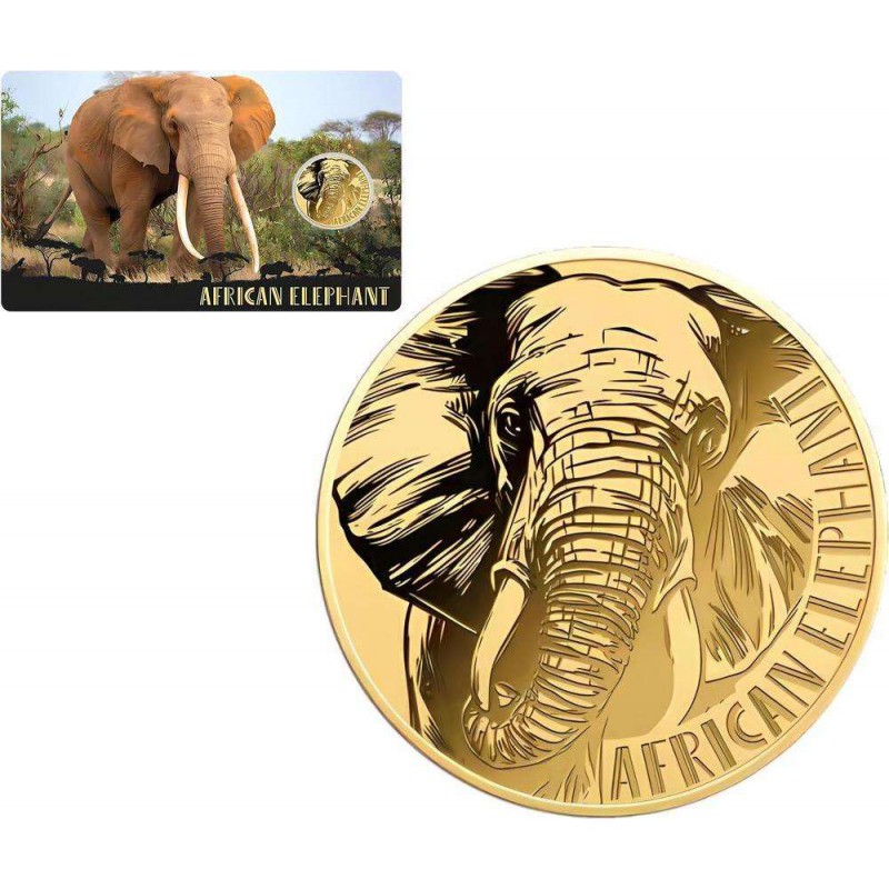 AFRICAN ELEPHANT 1/1000 Oz Gold Coin 3000 Francs Chad 2024 GOLD AND SILVER BULLION
