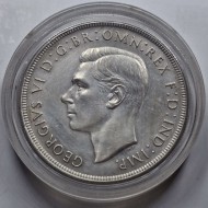 AUSTRALIA ONE CROWN 1937 SILVER COIN OF KGVI